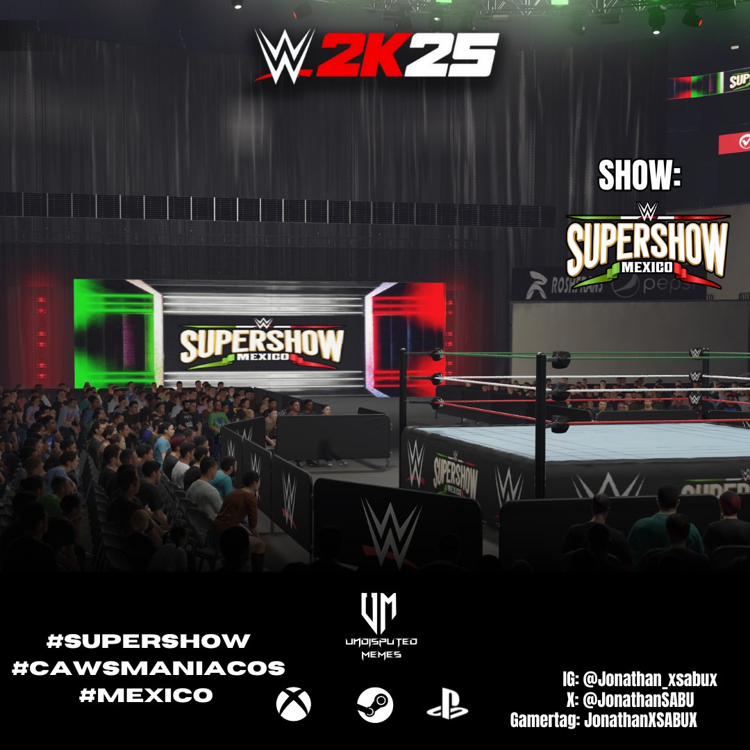 JonathanSABU's tweet image. Ya disponibles en la comunidad de creaciones para todas las consolas (Xbox Series S/X, One, PS4, PS5 y PC) 

@luchalibreaaa &quot;Alianzas&quot; -  Gimnasio Olimpico Juan De La Barrera
#WWESupershow - Arena CDMX 
#WWE2K25 #WWESupershow #WWEMexicocity #AlianzasAAA