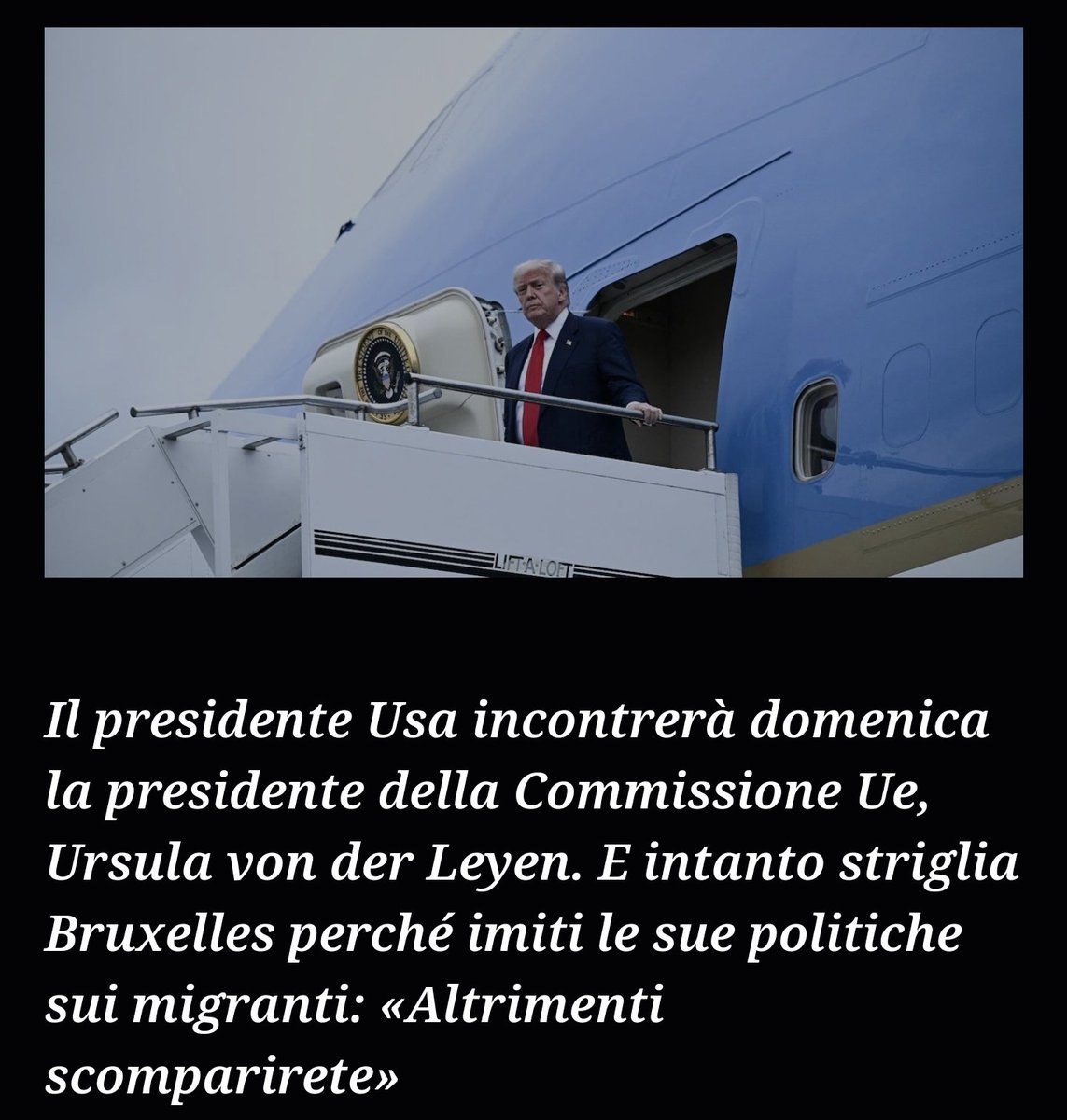 Flexgrimmy_'s tweet image. Donald Trump atterra in Scozia, parte lo show: ยซAccordo sui dazi con lโUe? Sarร il piรน grandeยป (sicuramente intende la piรน grande inculata per l'Europa). E poi se la prende con le pale eoliche: ยซBastaยป