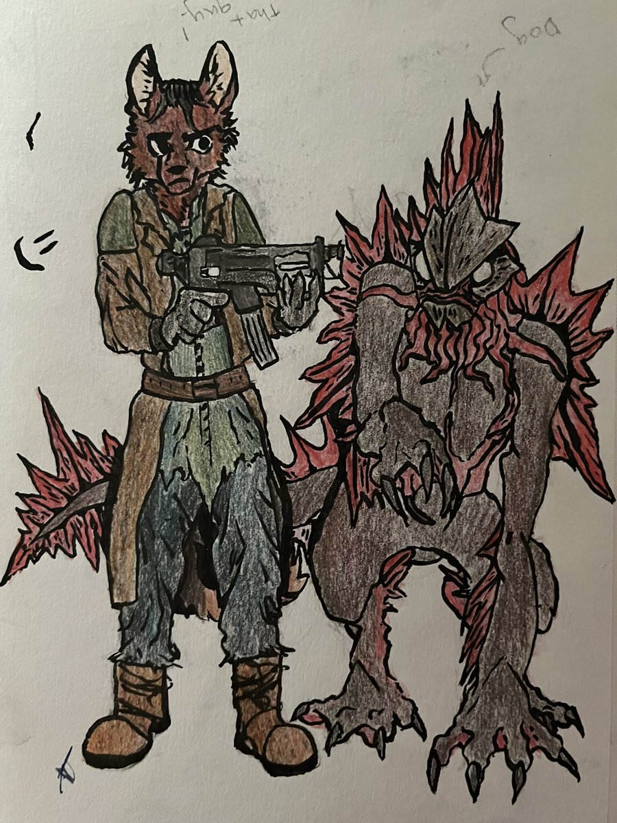 Rabbiscuit's tweet image. im just looking thru my old sketchbook now lmao. a dog and his dog lmao