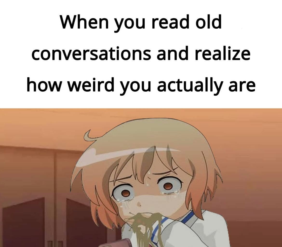 Homufan's tweet image. If you cringe at your past self, it means you've grown as a person