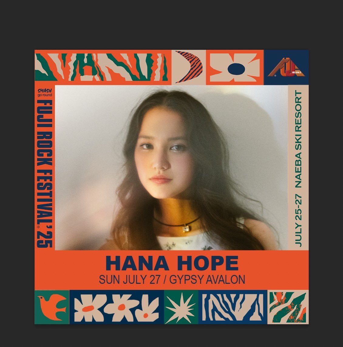 hanahope_2022's tweet image. 明日 7/27 19:20-20:10
FUJI ROCK FESTIVAL ‘2025
Gypsy Avalon 出演します❣️
Hana Hope
#HanaHope #フジロック