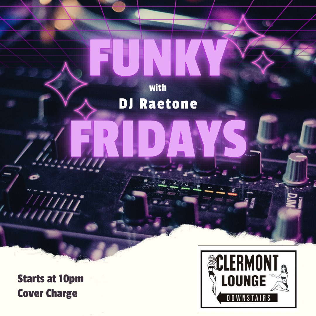 Friday Night at The Clermont Lounge! 

Kick off your weekend with DJ Raetone spinning the hottest tracks all night long! 🎧✨

#ClermontLounge #FridayNight #DJRaetone #AtlantaNightlife #WeekendVibes