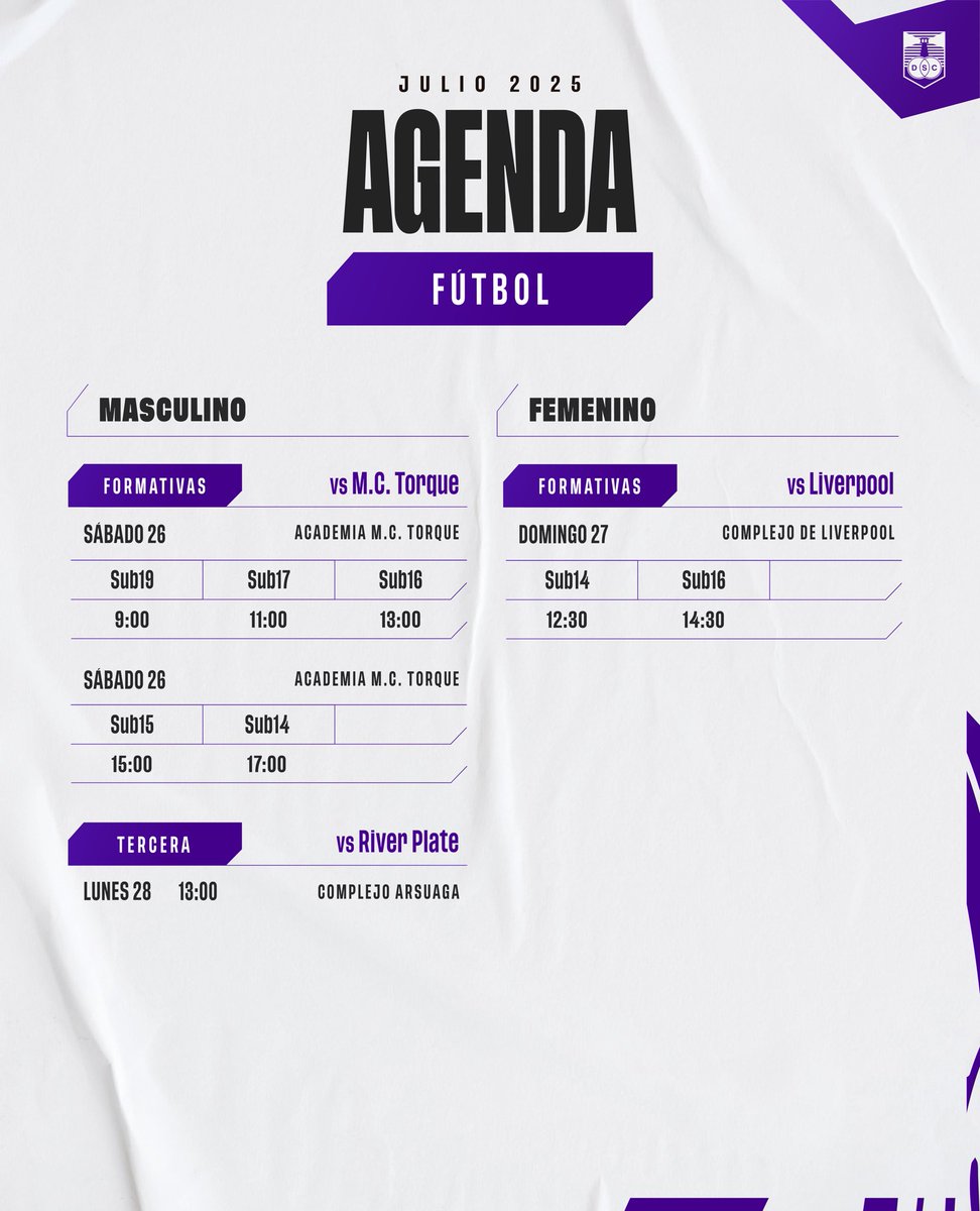 DefensorSp's tweet image. 𝗔𝗴𝗲𝗻𝗱𝗮 𝗱𝗲𝗽𝗼𝗿𝘁𝗶𝘃𝗮 📋
Próximas actividades de Defensor Sporting.