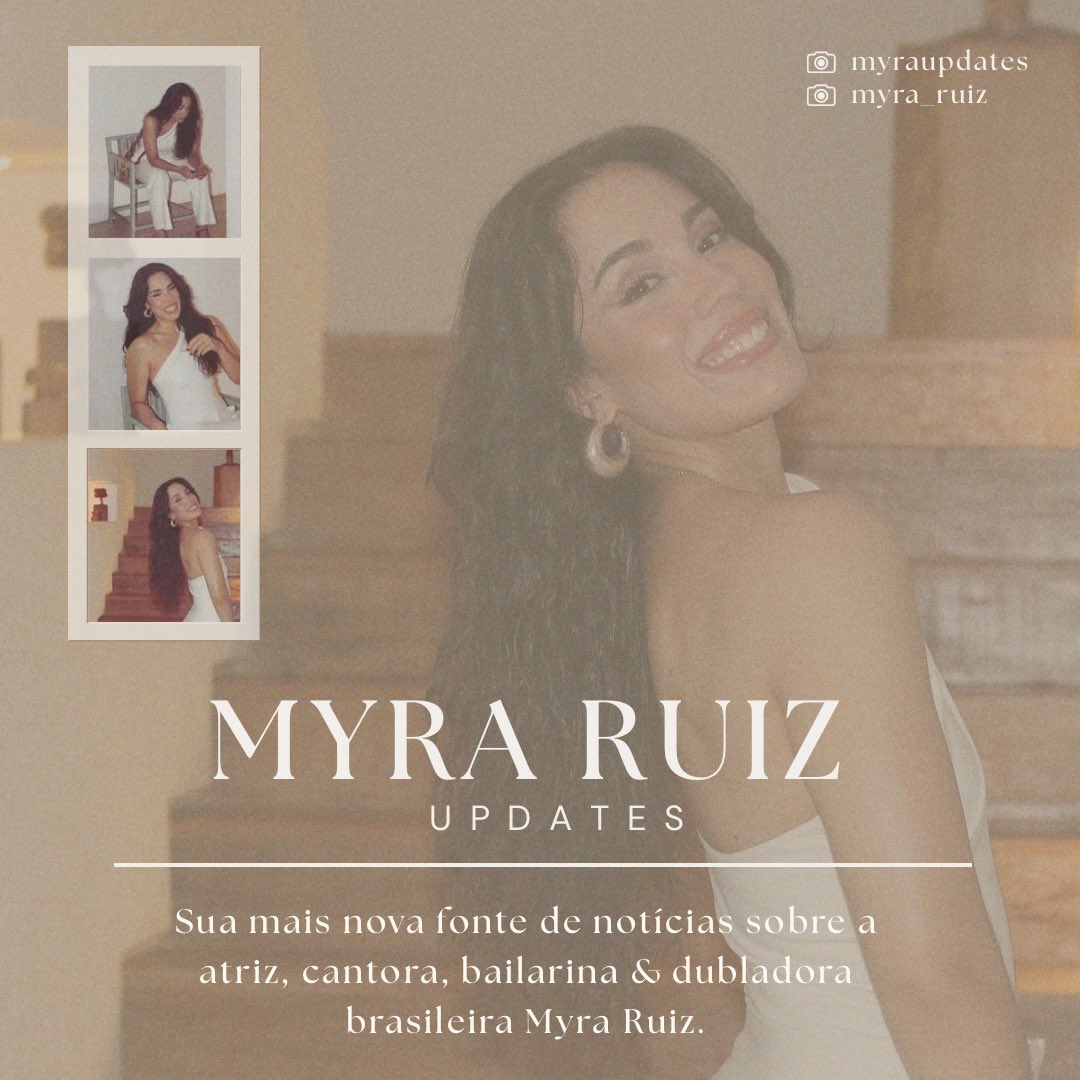 myraupdates's tweet image. Bem-vindos ao Myra Ruiz Updates, sua mais nova fonte de notícias sobre a atriz, cantora, bailarina e dubladora Myra Ruiz.
Siga: myraupdates no Instagram.
Ative as notificações para não perder nenhuma novidade.