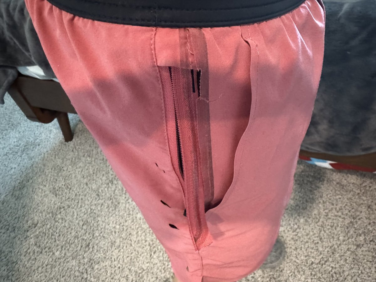 Nlck's tweet photo. Yikes! My @tenthousandcc shorts didn’t last long 😬 I know I didn’t hide any weights in that pocket https://t.co/h9W9sbrzed