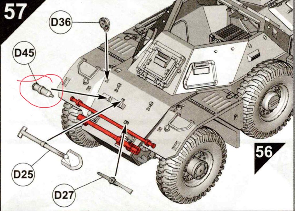 AdamWatkinson1's tweet image. Question for Ferret people…is this (circled) a fire extinguisher and if so should it be painted ‘green’…I have seen them in brass and in red on other vehicles. Airfix has it as green…is this correct? Comments very welcome…😊