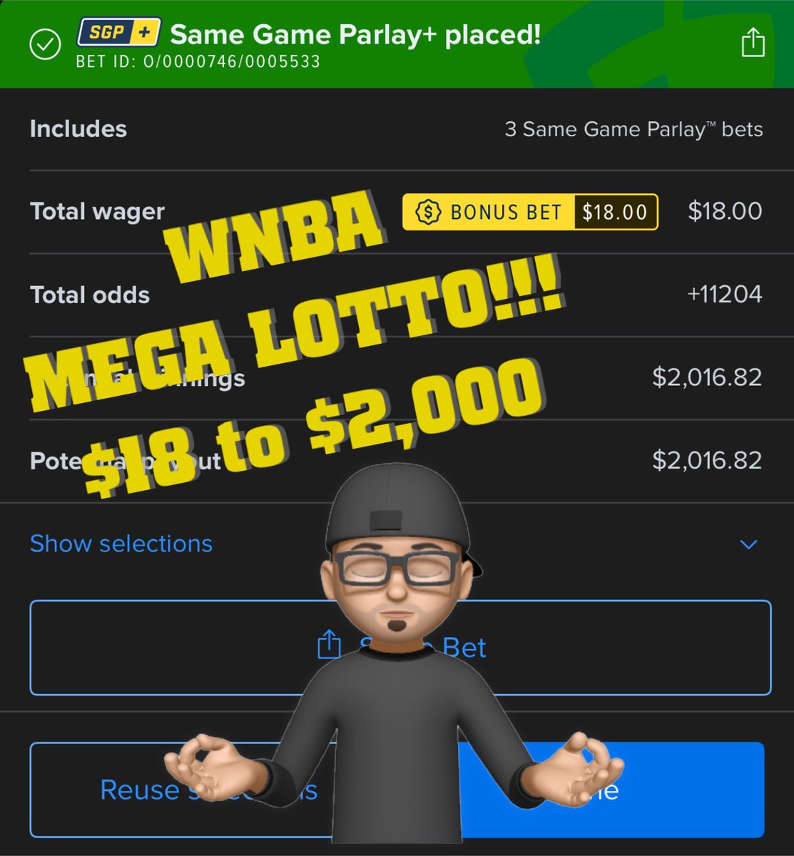 FanduelGuru777's tweet image. WNBA MEGA LOTTO 💥💥💥 12 legs +11204
dubclub.win/r/p/pri-z52s9/…