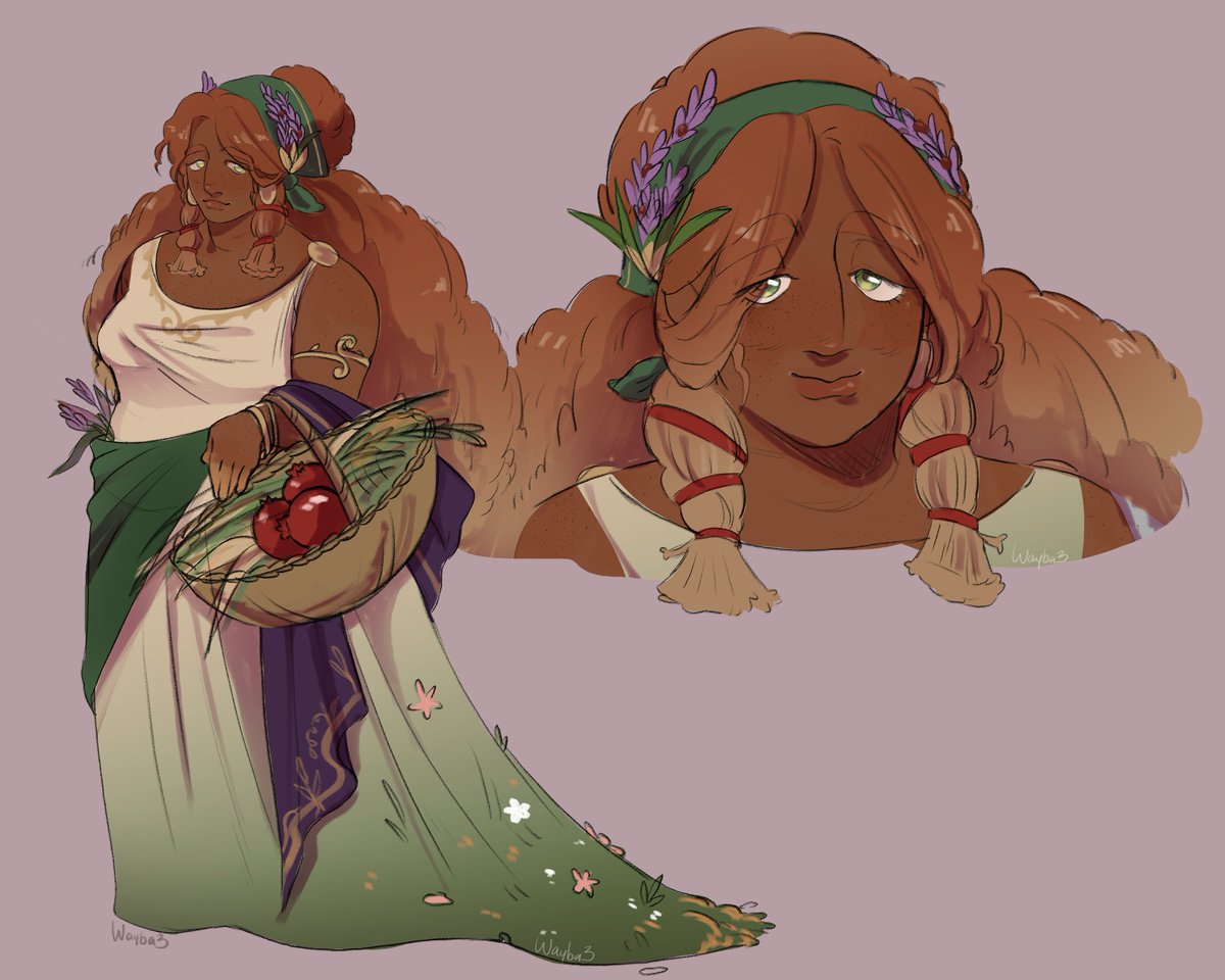 wayba3's tweet image. Oh Lovely Persephone 🥺 I am so happy with how her design came out!
#GreekMythology #Persephone