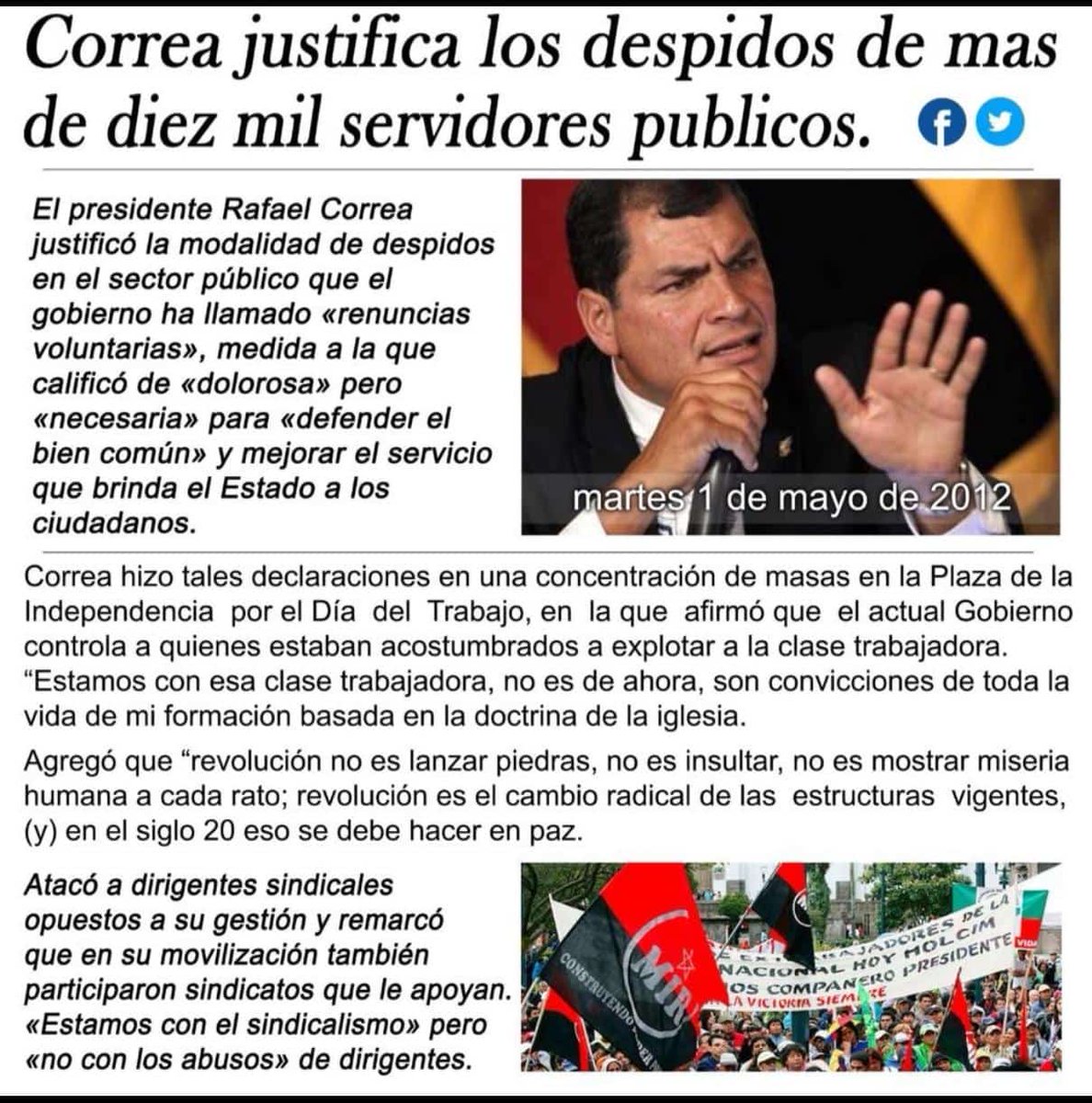 ocusberry2525's tweet image. Cuando despedir 10.000 trabajadores ECUATORIANOS y llenar esas plazas con cubanos y venezolanos era bueno y cuando despedir 5.000 pipones es malo
! Cuánta doble moral compañeritos !
¿Ven la diferencia?
Aquí un recordatorio a los lanudos
#RedDeTuiterosDemocraticos