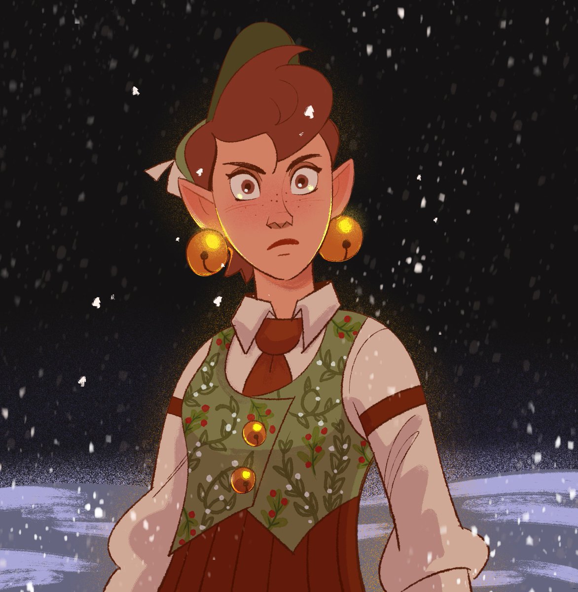 cherryfullart's tweet image. Everyone should have a christmas elf oc tbh