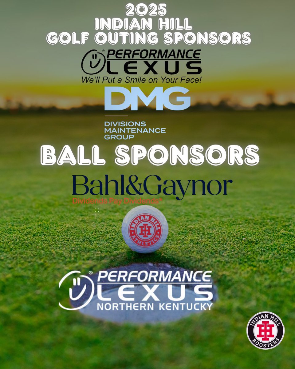 ihbravesad's tweet image. A huge thank you to our 2025 Indian Hill Golf Outing Title Sponsors:
🏌️♂️ Performance Lexus & Performance Lexus of NKY
And a big shoutout to our Ball Sponsors:
🎯 DMG & Bahl & Gaynor
Your support makes a lasting impact on our programs!
⛳ See you Monday, July 28!
#IHPromise