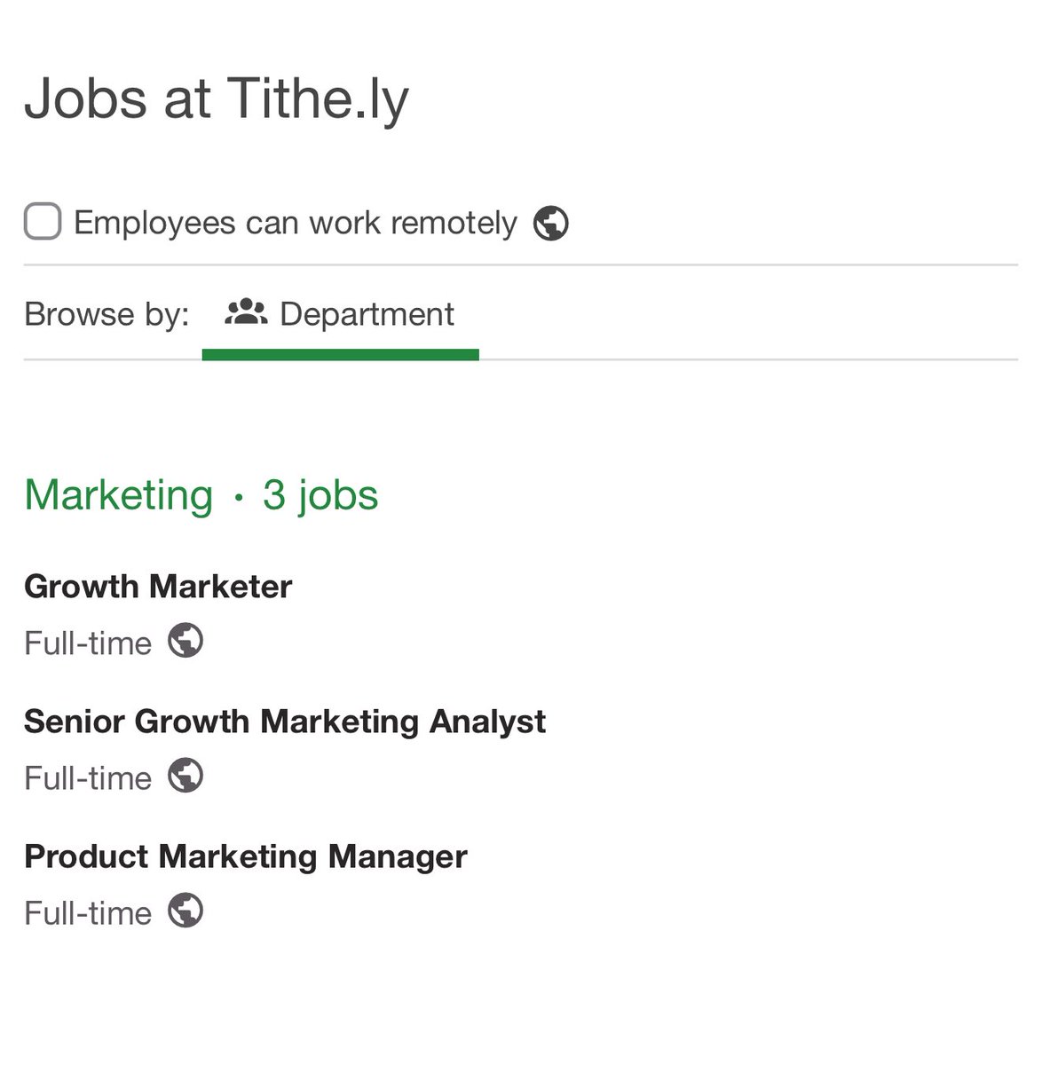 Love marketing and want to serve churches? Join the best marketing team in the biz at <a href="/tithelyapp/">Tithe.ly</a> 

get.tithe.ly/careers