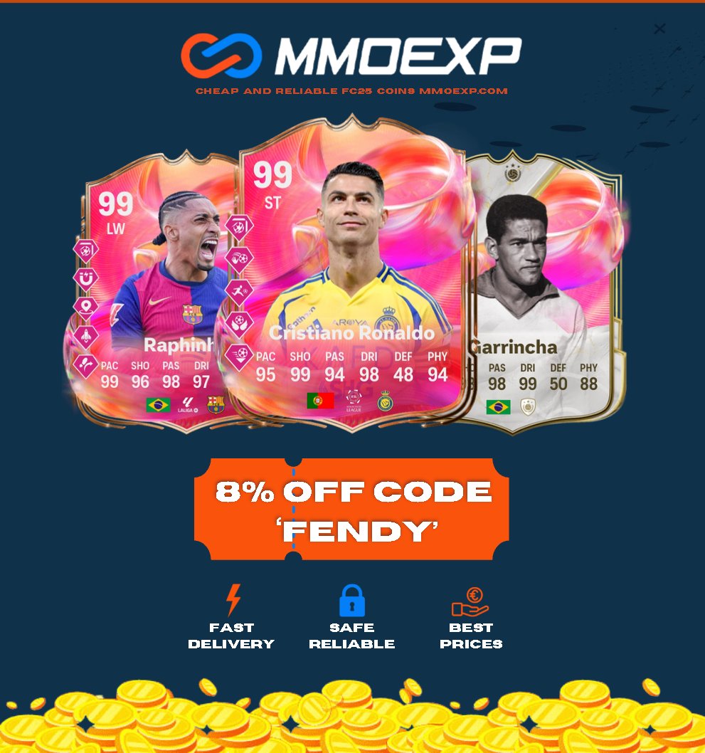 FendyMerland's tweet image. Get now coins for FUTTIES team 3👇
✅ Cheap
✅ Fast delivery
✅ Safe & Reliable
Use code “Fendy” for 8% off 👀
Order now 👉 mmoexp.com