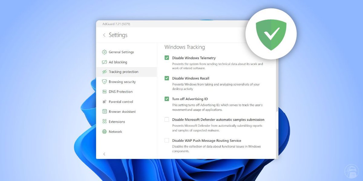 AlternativeTo's tweet image. AdGuard's latest update will block Microsoft's Recall feature system-wide, joining Brave and Signal in opposing widespread screenshot capture on Copilot Plus PCs alternativeto.net/news/2025/7/ad…