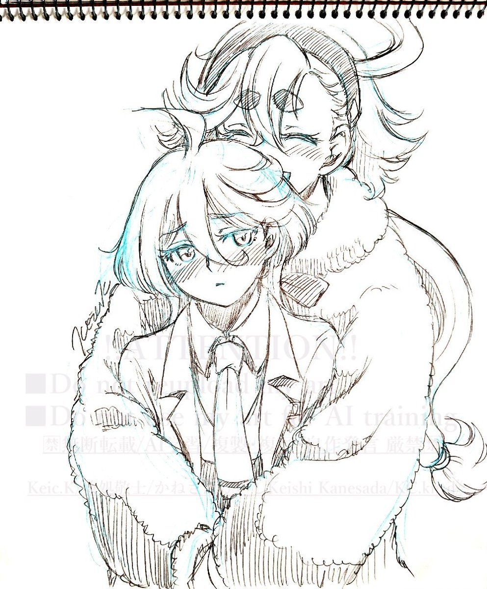 keic24's tweet image. おはよーございます✨朝活終了～！🧹🧺

息子が合宿でいないから遅起きしようと思ったのに、いつも通りの時間に目が覚めて笑うしかない😂

#リハビリ絵 は #スレミオ
青春フロンティア
最新話✨️ふわふわモコモコのスレちゃんと、すぐデレるミオリネさん…可愛すぎて倒れるわ！

#水星の魔女
#G_Witch