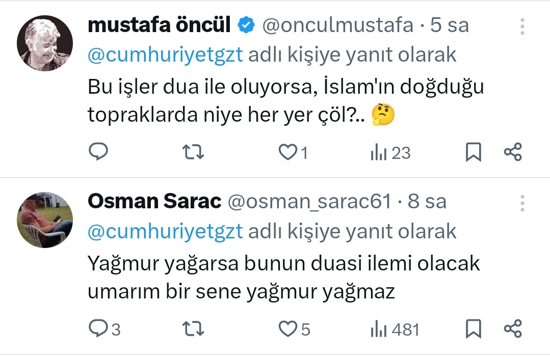 passgec's tweet image. Yılbaşında masa altında 12 tane üzüm yiyince bereket bolluk olacağına inanan tipler yaz ortasında yağmur ile yangının söneceğine inanmıyor.