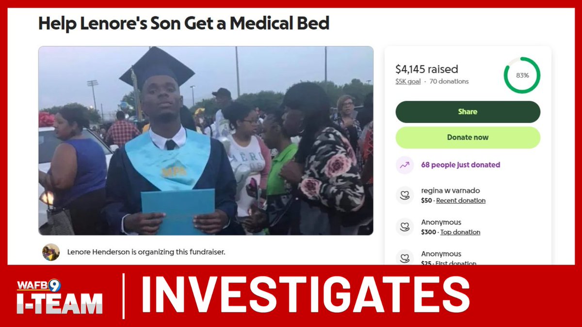 WAFB's tweet image. I-TEAM: Community raises money for paralyzed man’s new bed following WAFB report tinyurl.com/5fmy3552?utm_s…