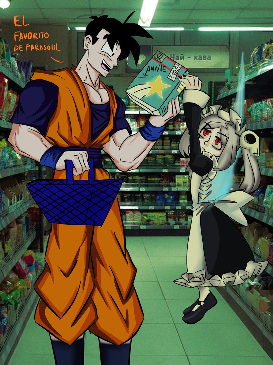 b19set30059's tweet image. Día de compras (ambos pelaron por ese cereal)
#Skullgirls #SkullgirlsMobile #Skullgirlsfanart #Gohan #marie