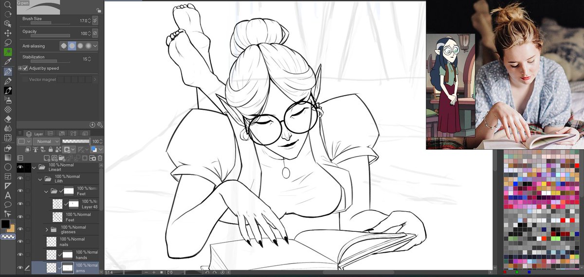 mthsmelo_'s tweet image. Trying to draw Lilith with her hair tied up
#wip