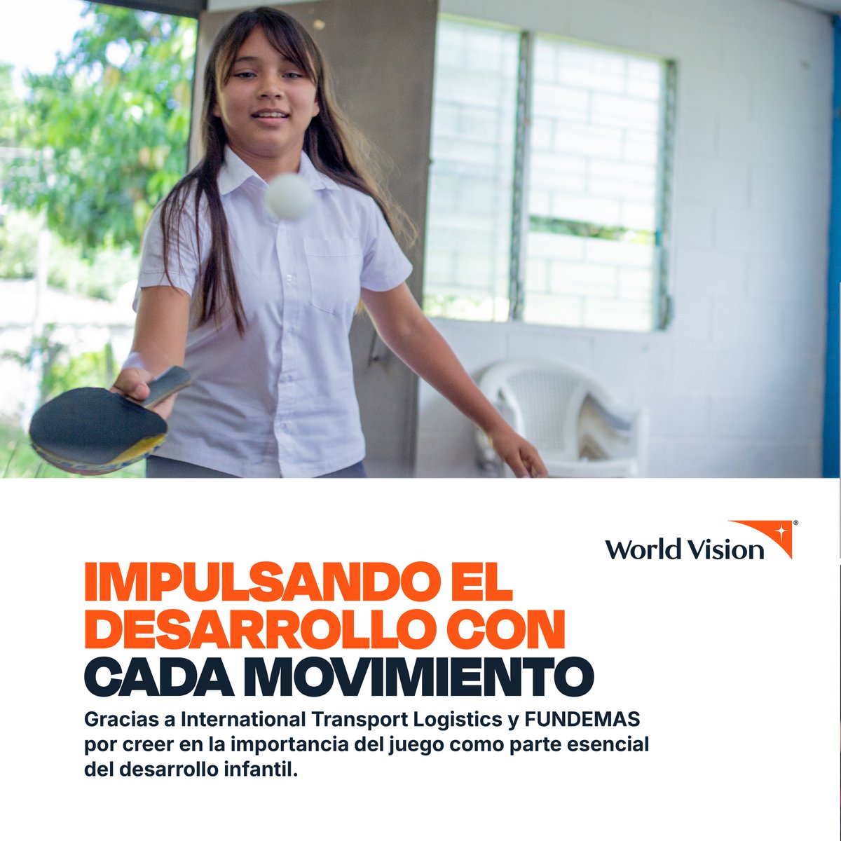 WorldVisionSV's tweet photo. Destacamos el compromiso de International Transport Logistics y FUNDEMAS por sumar al bienestar de la niñez salvadoreña con una acción que inspira: la entrega de mesas de ping pong para fomentar el juego, la salud y la integración. 🏓
#WorldVisionSV #FUNDEMAS #ITL #ElSalvador https://t.co/1rIrwQlIC8
