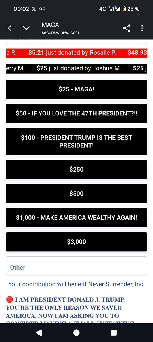 vinceflibustier's tweet image. Premier mail depuis longtemps de la campagne Trump pour répondre à un &quot;sondage&quot; si j&apos;ai voté pour Trump. 🤷Avec formulaire qui permet de donner pour la campagne de Trump... Qui ne peut plus être candidat.
