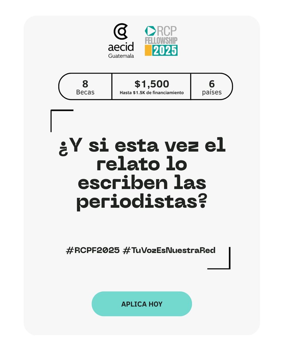 📣 ¿Y si tu historia cambia cómo se mira la región?
📌MAÑANA ÚLTIMO DÍA PARA APLICAR.
🔗Conoce todos los detalles y aplica ya: periodistascentroamericanos.org/.../rcpfellows…