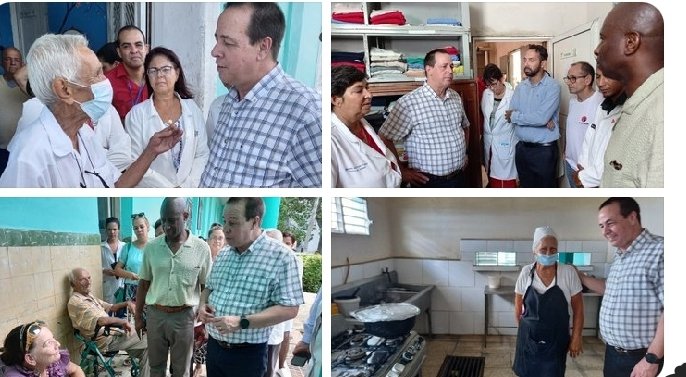🩺 Titular del <a href="/MINSAPCuba/">Ministerio de Salud Pública de Cuba</a> ⚕ <a href="/japortalmiranda/">José Angel Portal Miranda</a> visitó el Hogar de Ancianos Camilo Cienfuegos, en Ciego de Ávila, donde un equipo estable de profesionales cuidan de la salud y proporcionan bienestar a más de 60 adultos mayores, quienes agradecen la atención recibida.