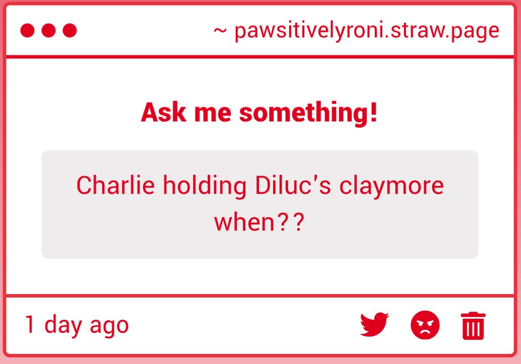 PAWsitivelyRoni's tweet image. I only just saw this omg
But I am actually gonna be using it as a placeholder when I draw Charlie weapon pose screen bc I'm gonna be redesigning Charlie's claymore