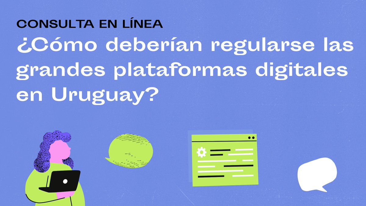 Observacom's tweet image. 📣 ¿Cómo deberían regularse las grandes plataformas digitales en Uruguay?
OBSERVACOM y @datysoc, con apoyo de @UNESCOmvdo, lanzan una consulta pública para sumar voces a una regulación democrática y basada en derechos.
🗓️ Hasta el 10/8
📝 Participa 👉 cryptpad.fr/form/#/2/form/…