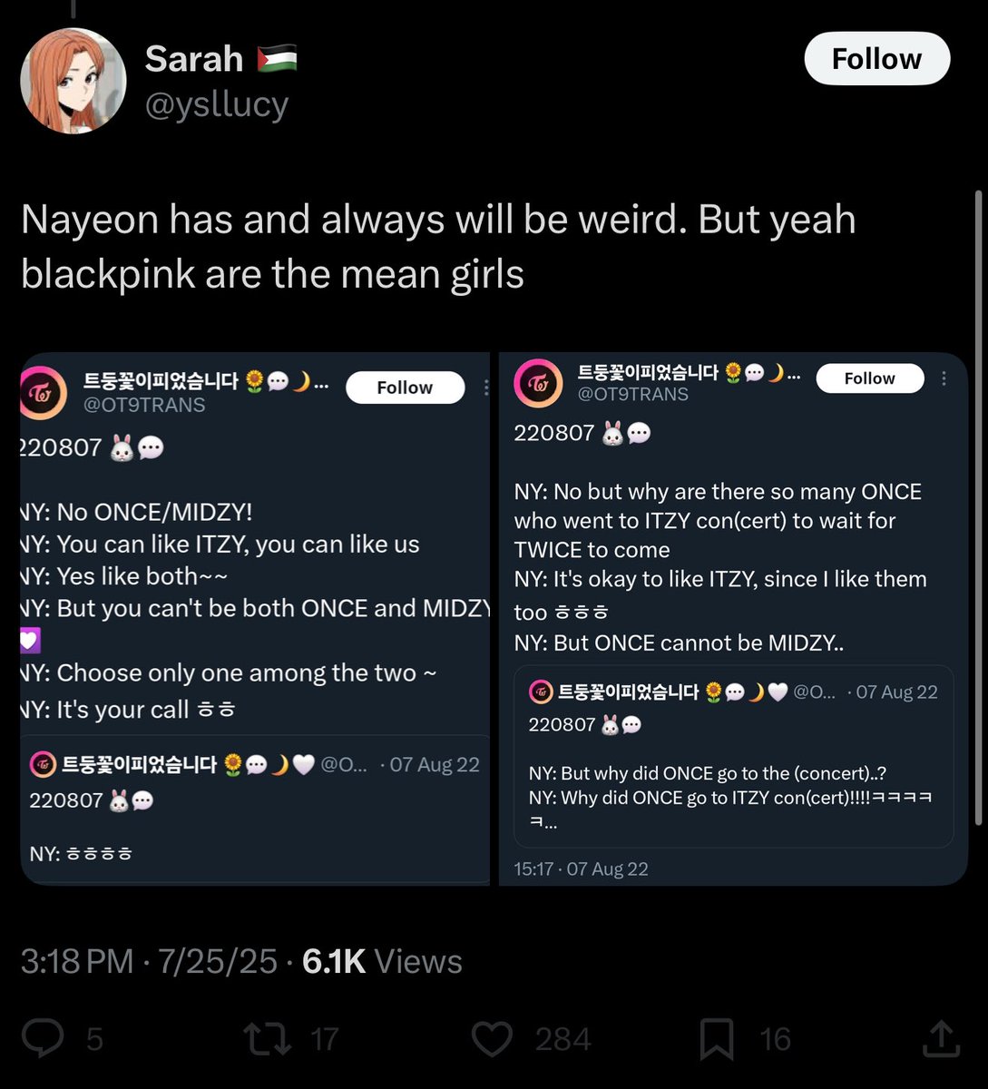 formulaofcunt's tweet image. nayeon wasn’t the one to admit to being chronically online and searching up her own name on X…if anyone is enjoying watching their fans harass and attack their female peers online it’s shitpink