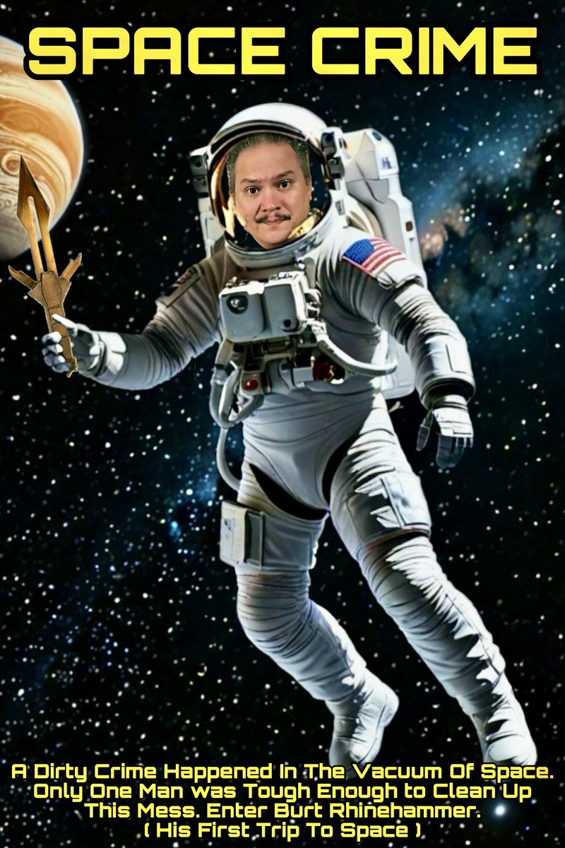 Space Crime - A Dirty Crime Happened In The Vacuum Of Space. Only One Man was Tough Enough to Clean Up This Mess. Enter Burt Rhinehammer. ( His First Trip To Space )

#burtrhinehammer #space #toughman #badmovies