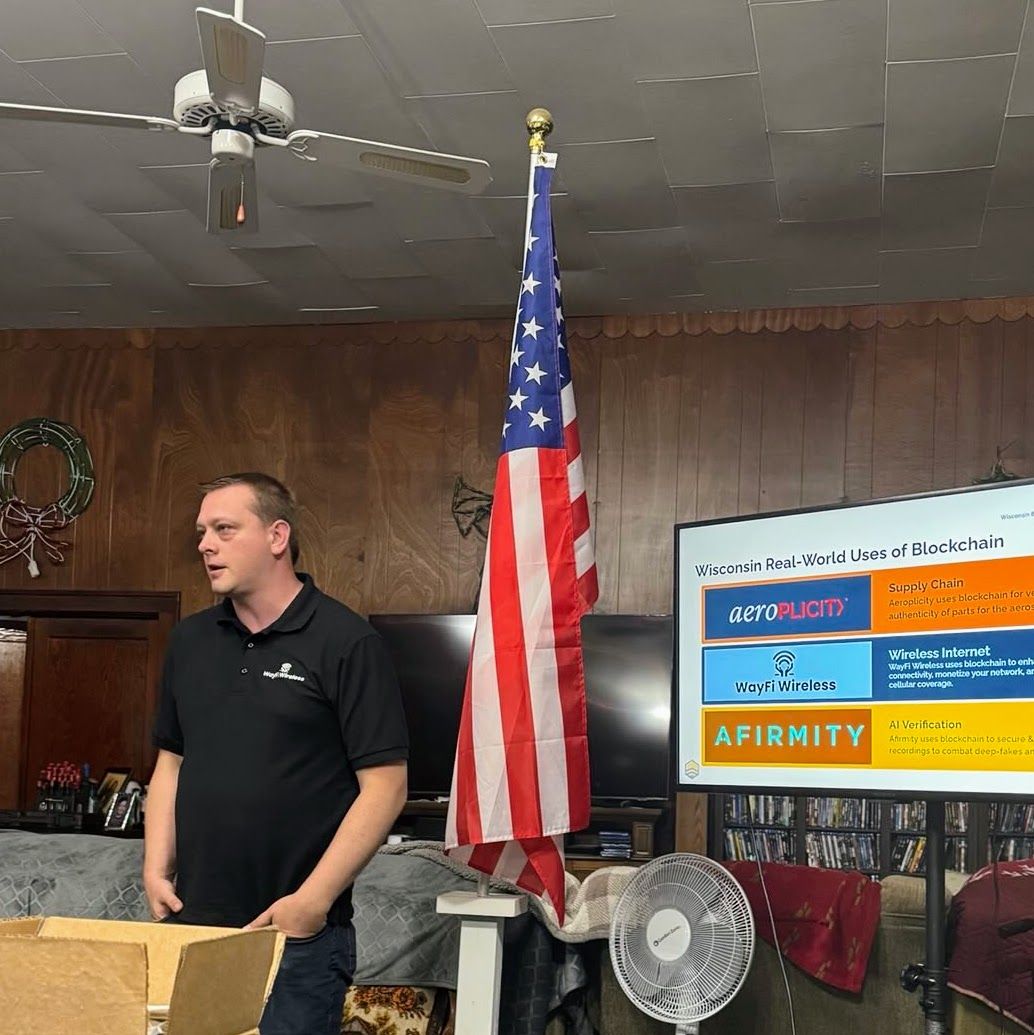 wi_bbc's tweet image. WBBC continues to drive education and advocacy for blockchain technology across the state!
Three of our members delivered an educational presentation at a Juneau County political party meeting this week.
- @fromenator, Founder of @wayfiwireless
- @CullahMusic, @StandWithCrypto…