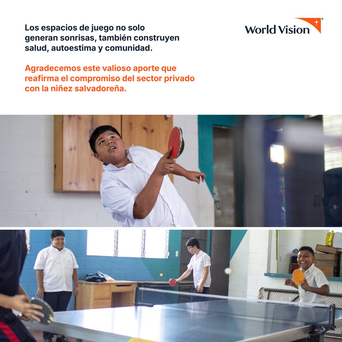 Destacamos el compromiso de International Transport Logistics y FUNDEMAS por sumar al bienestar de la niñez salvadoreña con una acción que inspira: la entrega de mesas de ping pong para fomentar el juego, la salud y la integración. 🏓

#WorldVisionSV #FUNDEMAS #ITL #ElSalvador