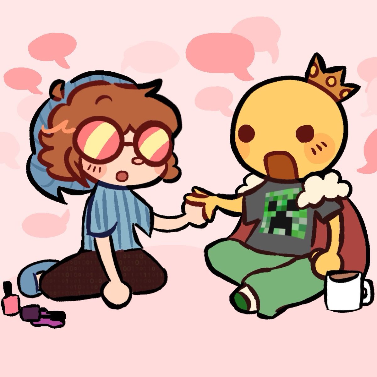 underyo33022747's tweet image. I&apos;m not gonna pretend I know their duo name 
uhm sleepover, happy tiktok emoji
#squiddo #princezam