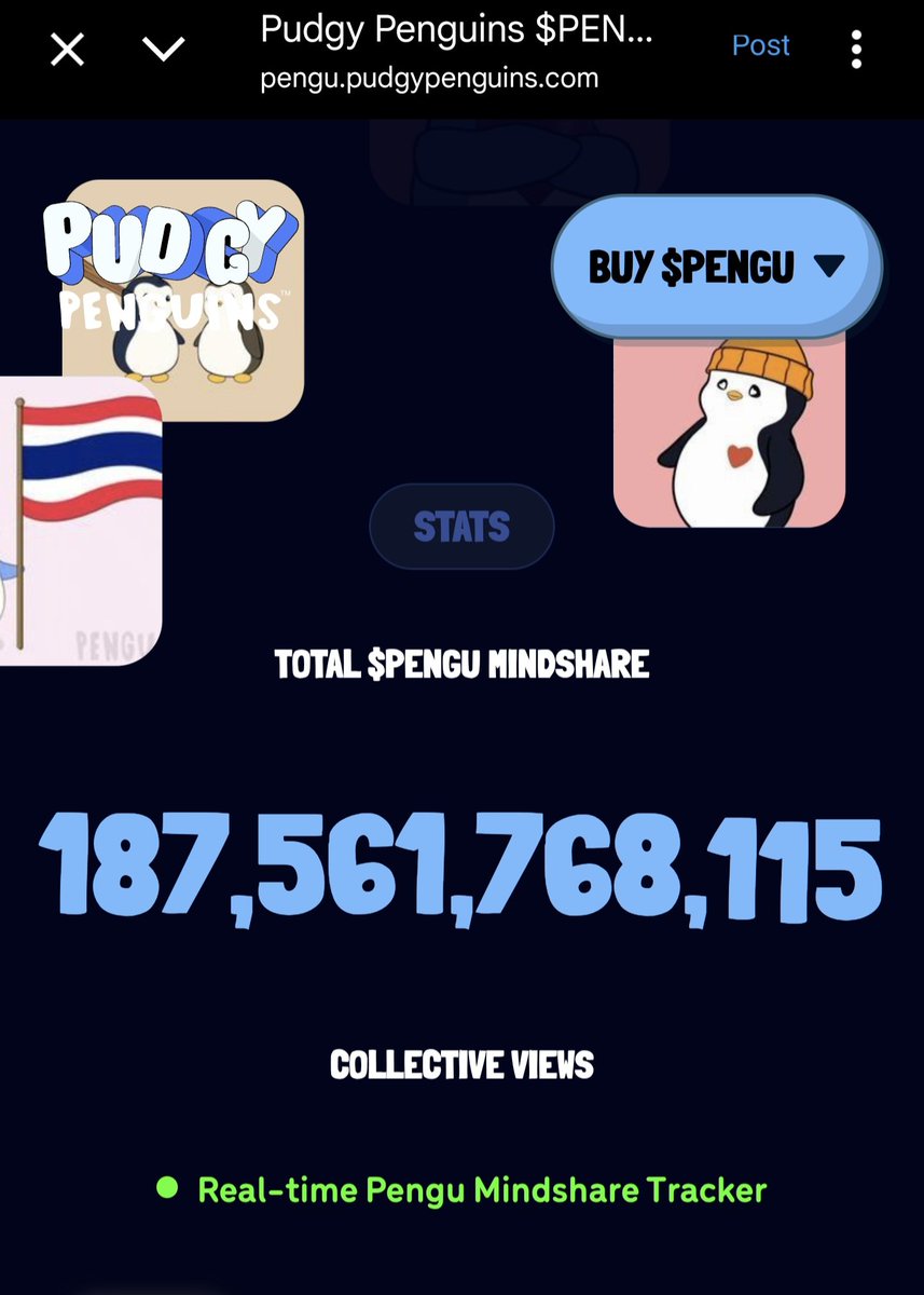 naumaniqbal92's tweet image. I have been seeing many screenshot with this real time $pengu mindshare tracker but all had the numbers flipping
Can someone else get a clean shot of the numbers 😋
Show me below 👇