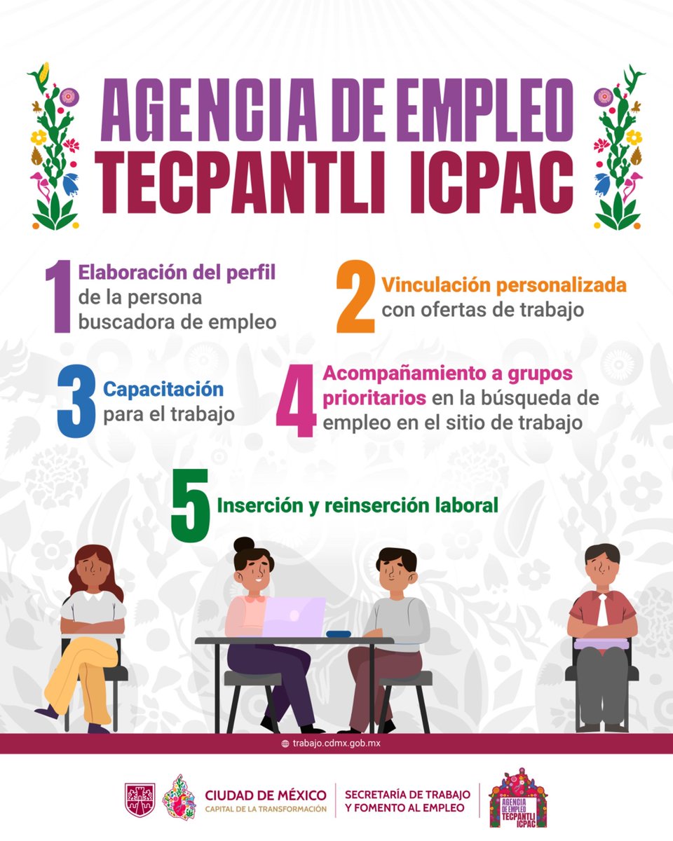Amigas y amigos, si están en busca de trabajo, les recomiendo visitar la Agencia de Empleo 'Tecpantli Icpac', en San Antonio Abad 32, colonia Tránsito, alcaldía Cuauhtémoc. Ahí podrán encontrar nuevas oportunidades laborales, acompañamiento en su proceso y vinculación directa con