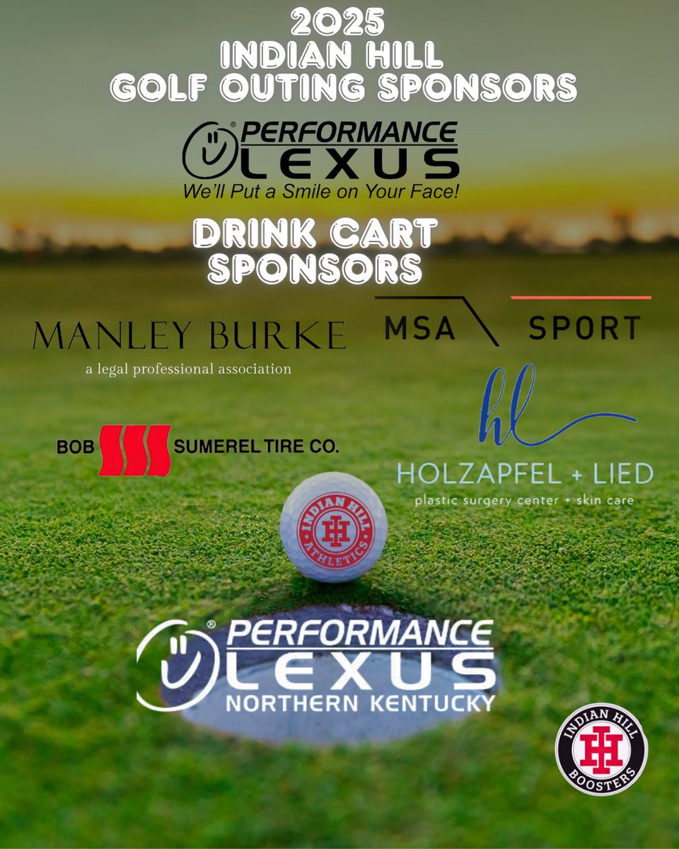 ihbravesad's tweet image. 🎉 A huge thank you to our 2025 Indian Hill Golf Outing Sponsors!
🍽️ Dinner Sponsor: Townscapes
🥪 Lunch Sponsor: Prolink
🍹 Drink Sponsors: MSA Sport, Bob Sumerel Tire, Holzapfel & Lied, and Manley Burke
Your generous support fuels the success of our programs — we couldn’t do…