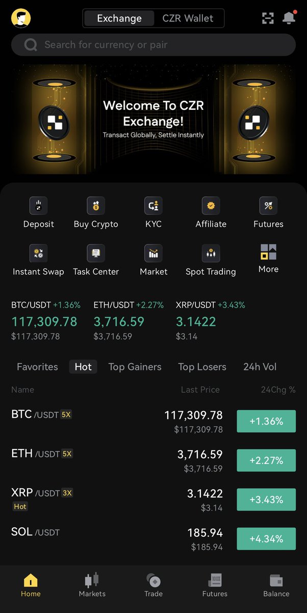 CZR (@czrexchange) on Twitter photo ๐ The future of crypto trading is here!
Welcome to CZR Exchange โ Transact globally, settle instantly. ๐โก
๐ผ Donโt forget to check out the <a href="/Czrwallet/">CZR Wallet</a> for secure, seamless asset management.
๐ฒ Dive in now. ๐ The future of crypto trading is here!
Welcome to CZR Exchange โ Transact globally, settle instantly. ๐โก
๐ผ Donโt forget to check out the <a href="/Czrwallet/">CZR Wallet</a> for secure, seamless asset management.
๐ฒ Dive in now.