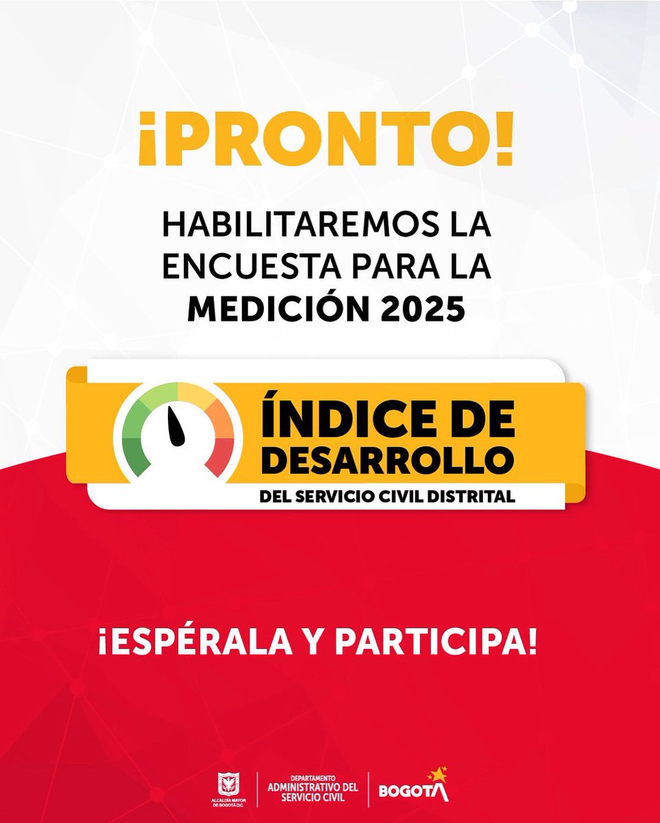 ServicioCivilD's tweet image. ¡Ya viene la medición del Índice de Desarrollo del Servicio Civil Distrital 2025!
Una herramienta estratégica que nos permite evaluar cómo se gestiona el talento humano en las entidades y organismos del Distrito 🤓.