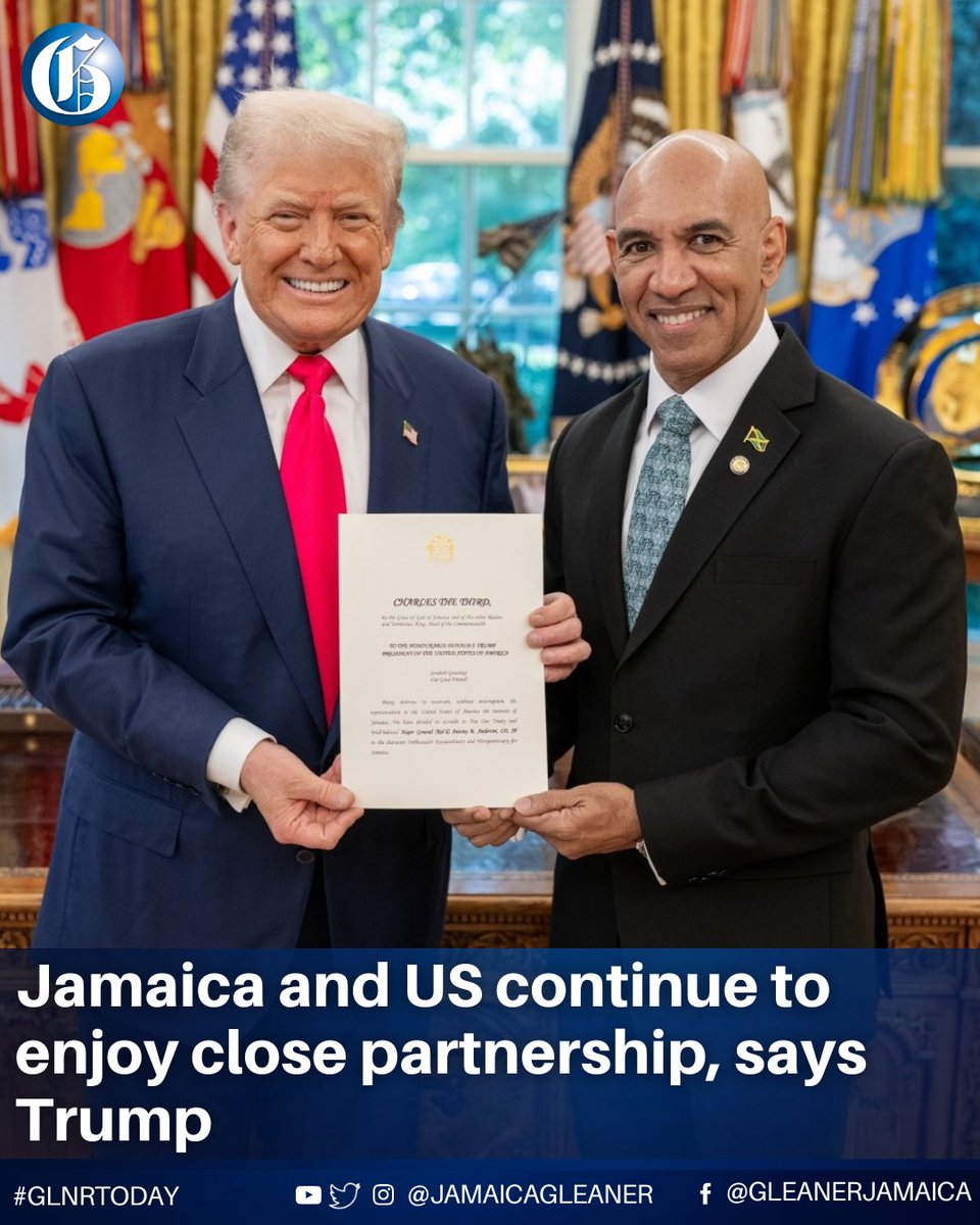 United States President Donald Trump says America and Jamaica enjoy a close partnership, which is built on a foundation of deep ties between both countries.

Read more: jamaica-gleaner.com/article/news/2… #GLNRToday
