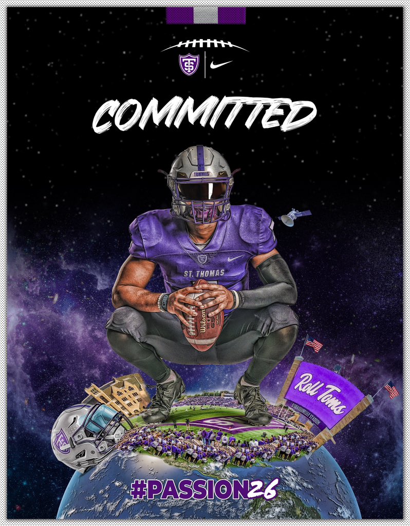 isaaczieglerqb's tweet image. 100% COMMITTED #AGTG ⚪️🟣
I’m incredibly blessed to announce my commitment to the University of St. Thomas to continue my academic and athletic journey.
Thank you to the DeForest coaches, my family, and my faith for the support.
Go Tommies! ✝️