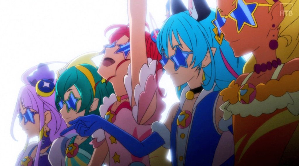 AIrzahn's tweet image. Star Twinkle Precure 💫
Travel back in time and remember the hilarious scenes in this episode of the space team story ... They appear in Precure form but disguise themselves as "Mihoshi Stars" with only black star glasses, it's really hilarious ~ ! 😄