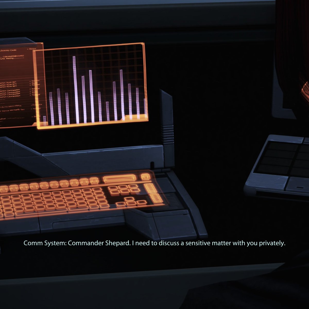 zaeedmassanis's tweet image. of fucking course admiral steven hackett needs to discuss a sensitive matter with shepard. they can't stop being alliance favorite child even when they're not in the alliance