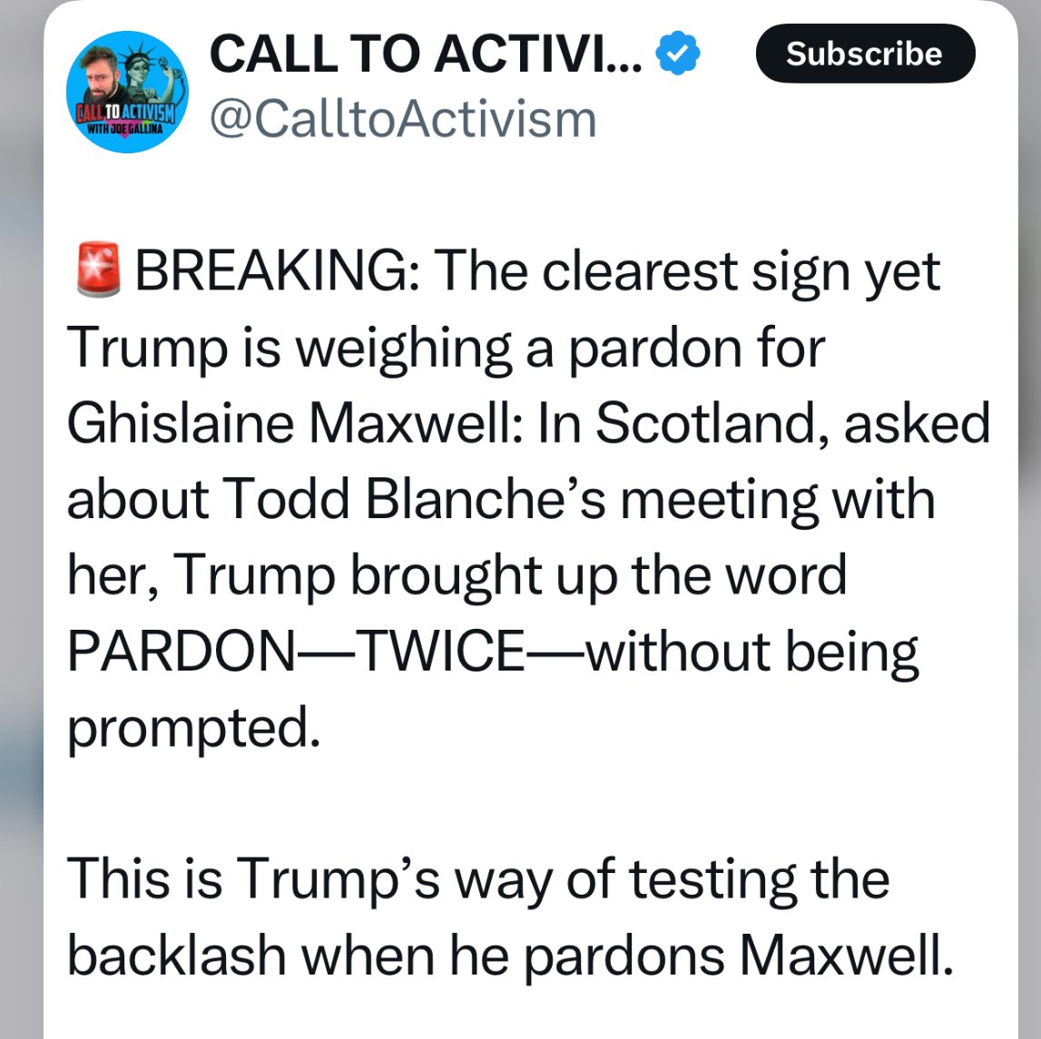 SusieHe83349936's tweet image. The sure sign of GUILT would be if TRUMP was to pardon the child abuser Ghislaine MAXWELL!