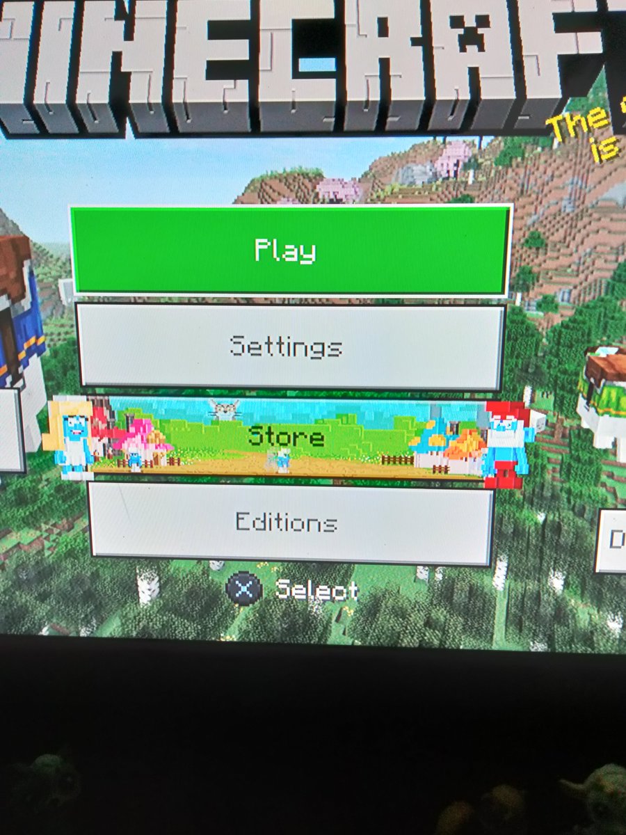 gyllenfreak's tweet image. Smurfs on the Minecraft title screen . . . I wish Donnie Darko was alive to witness this . . .