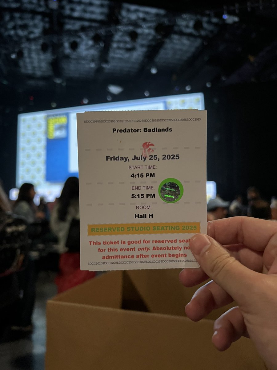 Hunter Bolding (@hunterbvideo) on Twitter photo Seated for my final Hall H panel! Predator: Badlands! Follow along <a href="/ThatHashtagShow/">That Hashtag Show (Official)</a>! #SDCC #HallH #PredatorBadlands Seated for my final Hall H panel! Predator: Badlands! Follow along <a href="/ThatHashtagShow/">That Hashtag Show (Official)</a>! #SDCC #HallH #PredatorBadlands