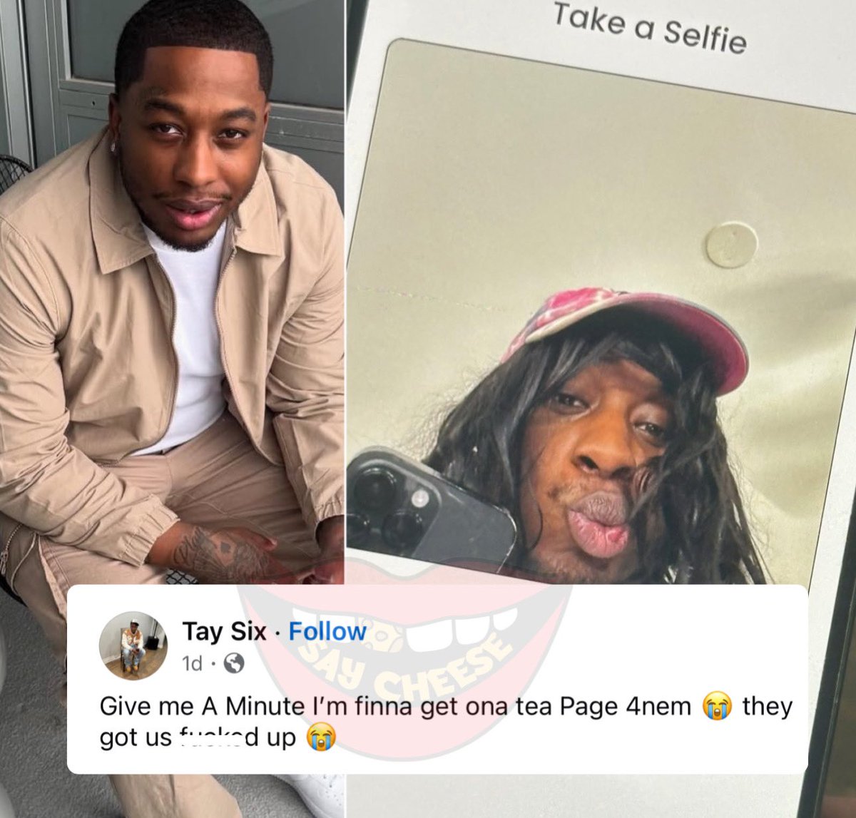 Tay Capone going viral online after disguising himself as a women to gain access to the “Tea App”