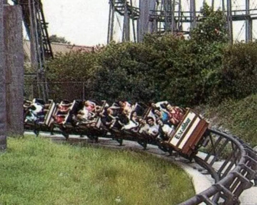 HoustonSixFlags's tweet image. Did you know, at the end of the 1998 season, Excalibur was planned to be removed and relocated to Frontier City? Unfortunately, during the dismantling process and shipment to Frontier City, the ride was damaged and eventually scrapped in 2005.