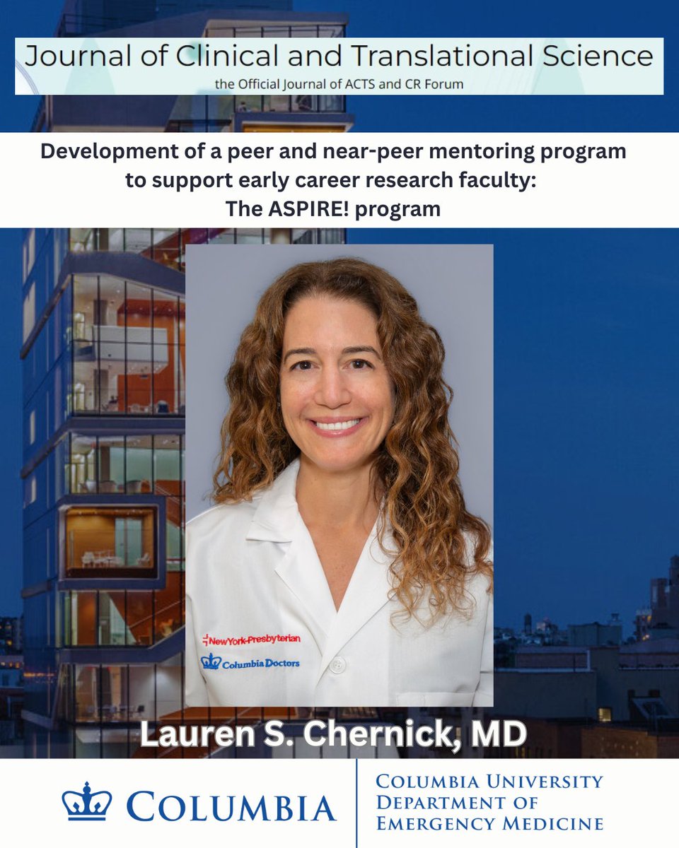 ColumbiaEM's tweet image. Congratulations to Dr. Lauren Chernick on her publication in the Journal of Clinical and Translational Science! #mentorship #peer #research #ASPIRE
Read it here: …-nlm-nih-gov.ezproxy.cul.columbia.edu/articles/PMC12…