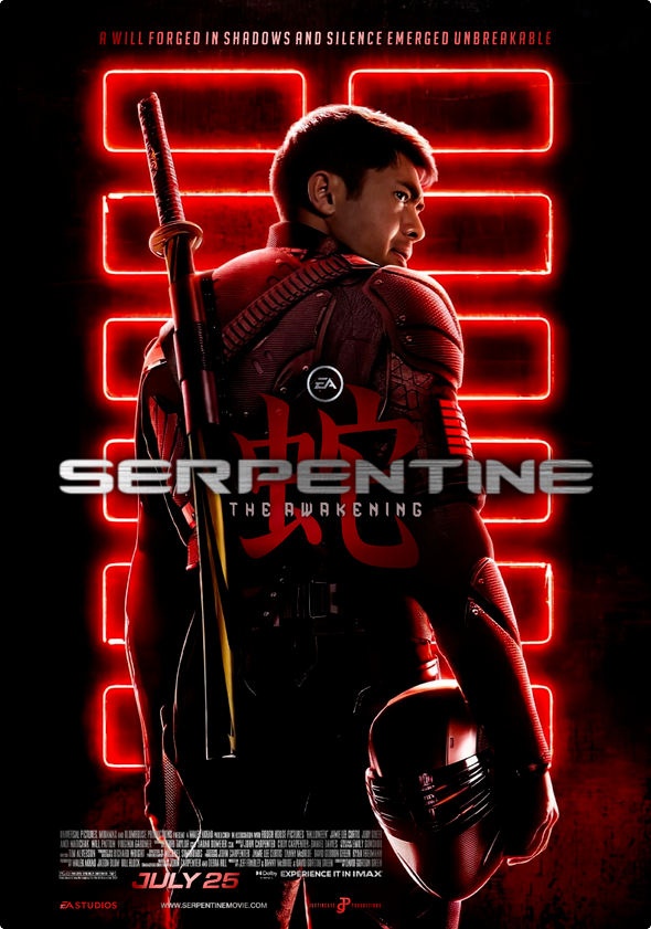 A will forged in shadows and silence emerged unbreakable. Serpentine #TheAwakening, starring Charlie Strefling,  Andrew Koji and Úrsula Corberó, is in both 2D (Dolby Cinema) and IMAX theaters now. Find out where it’s playing and get your tickets! 🎟️➡️ jcp.co/Serptix